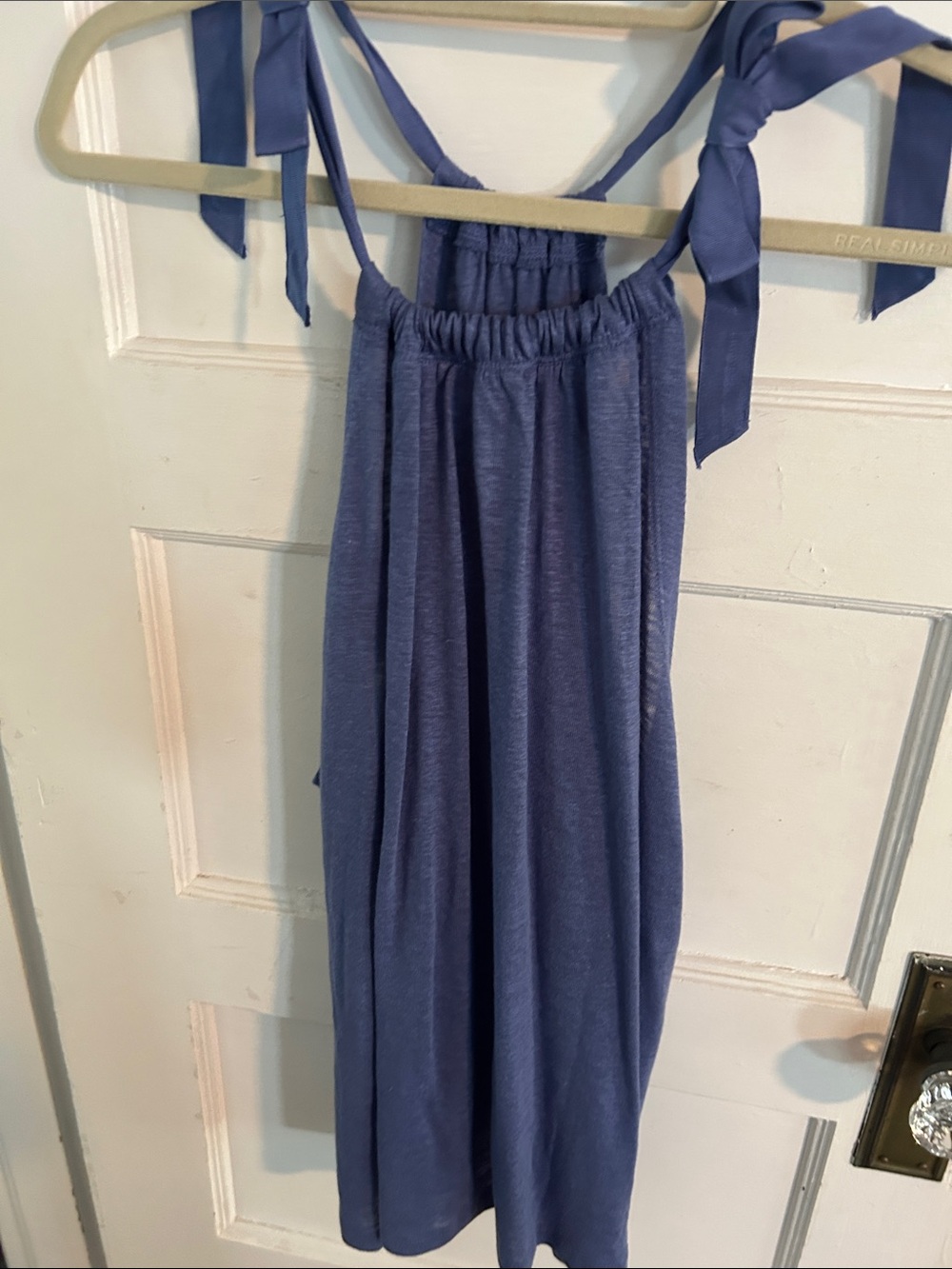 J. Crew Slate Blue Tie-Shoulder Jumpsuit
